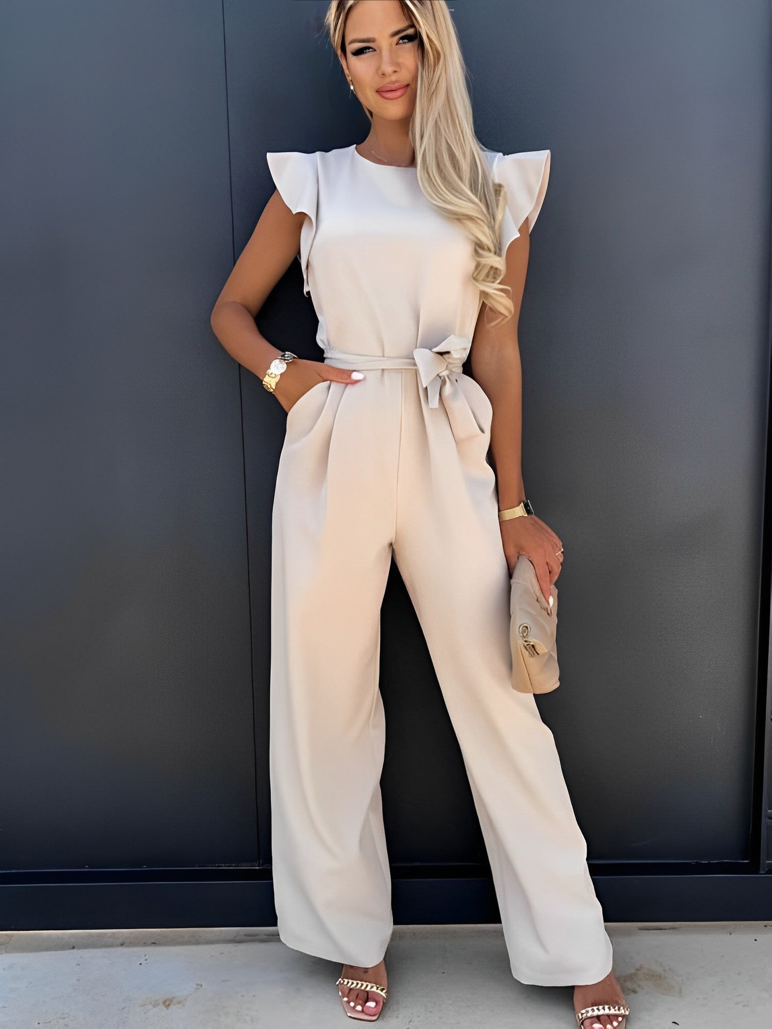 Valeria - Jumpsuit met Riem en Ruches | Elegant en Stijlvol Design