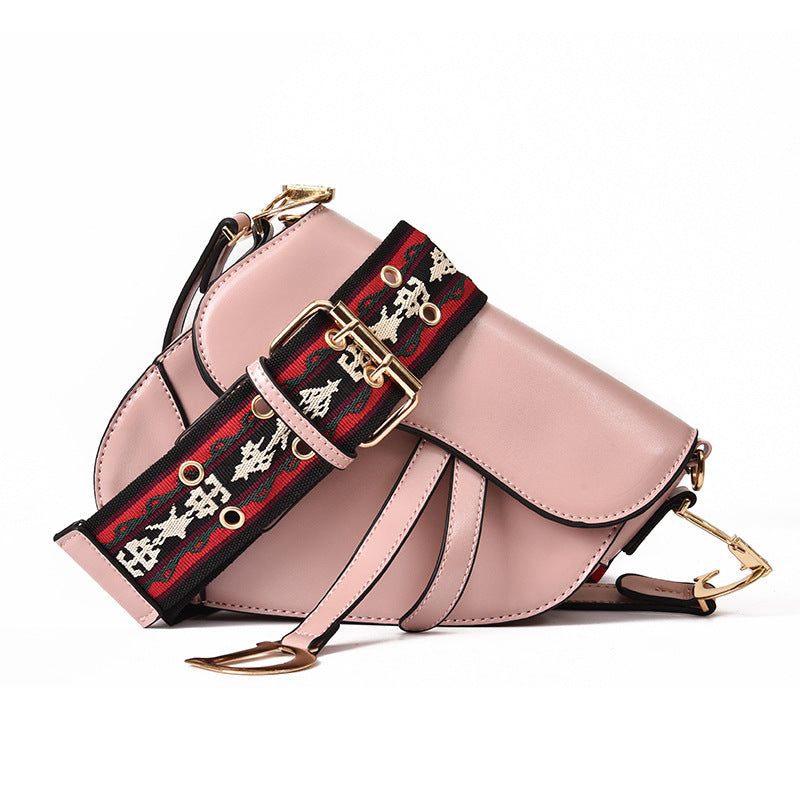 EmiliaStyle Dames Schoudertas – Exclusieve PU-Lederen Satteltas met Brede Riem en Luxe Uiterlijk