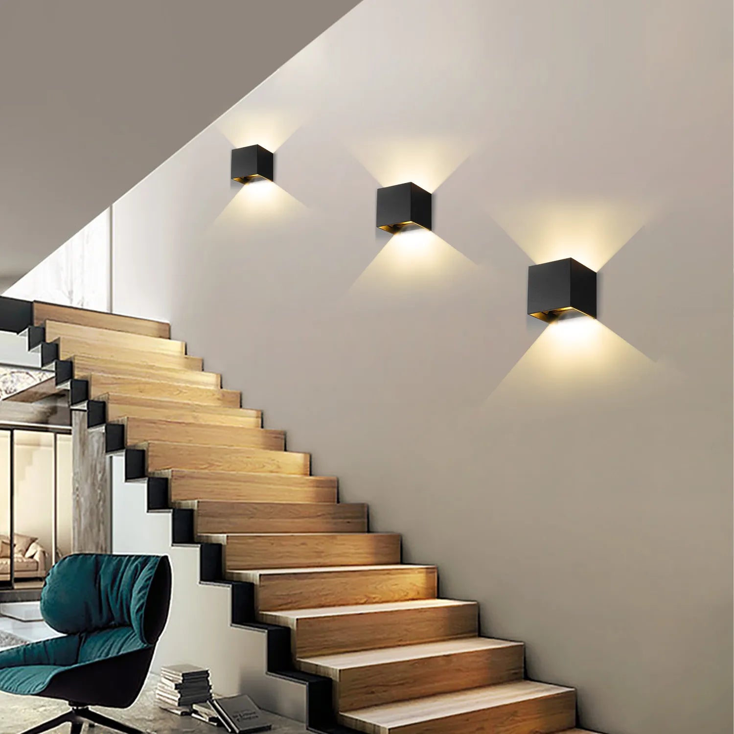 LuxeGlans - Moderne LuxeSquare LED Wandlamp