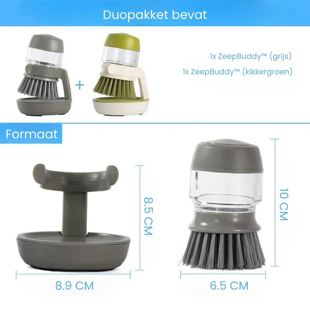 ZeepBuddy™ | Afwasborstel met Zeepdispenser