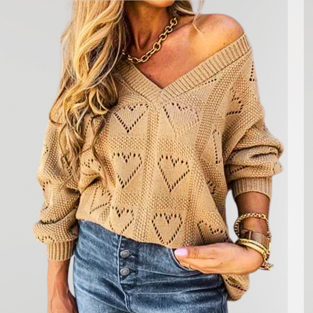 Linda Hartjestrui™ | Gebreide trui met hartjes