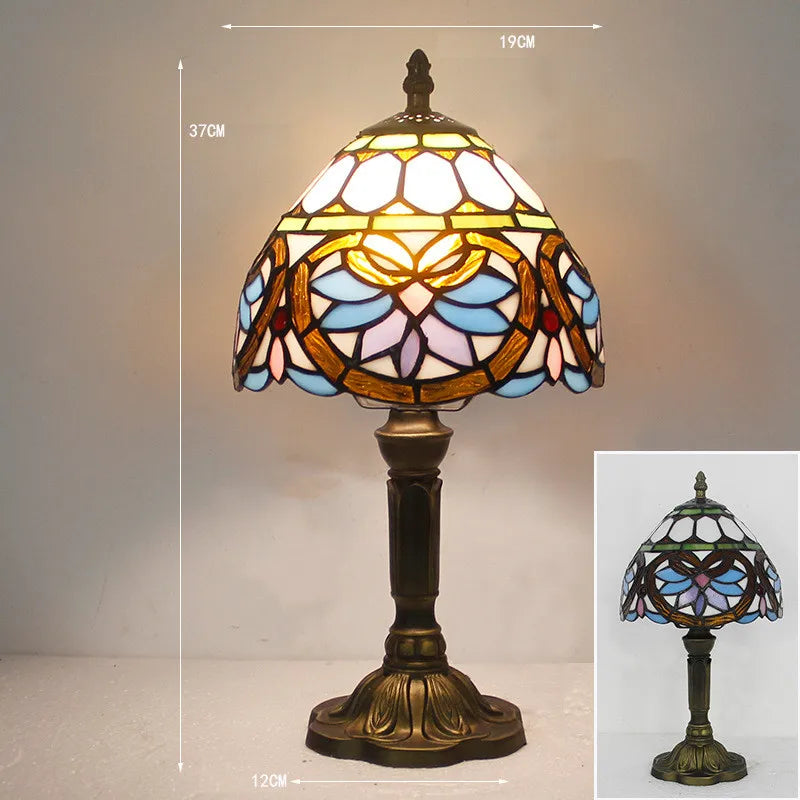 GlansAura - Tiffany Stijlvolle Bureaulamp met Klassiek Ontwerp en Kunstzinnige Kleuren