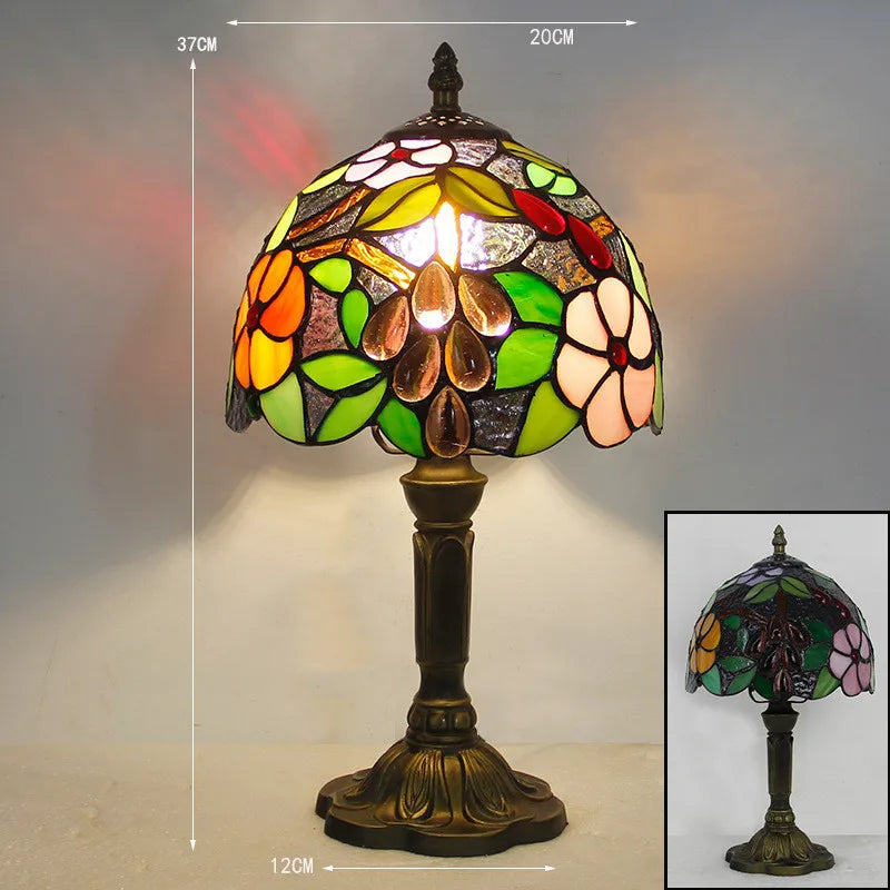 GlansAura - Tiffany Stijlvolle Bureaulamp met Klassiek Ontwerp en Kunstzinnige Kleuren