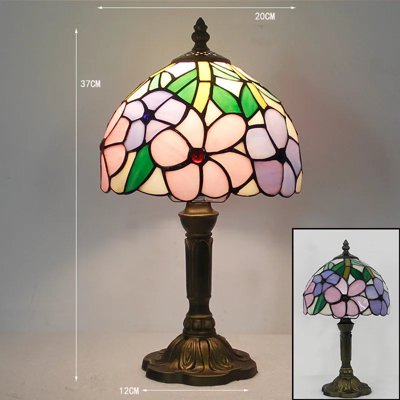 GlansAura - Tiffany Stijlvolle Bureaulamp met Klassiek Ontwerp en Kunstzinnige Kleuren