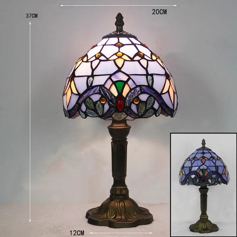 GlansAura - Tiffany Stijlvolle Bureaulamp met Klassiek Ontwerp en Kunstzinnige Kleuren