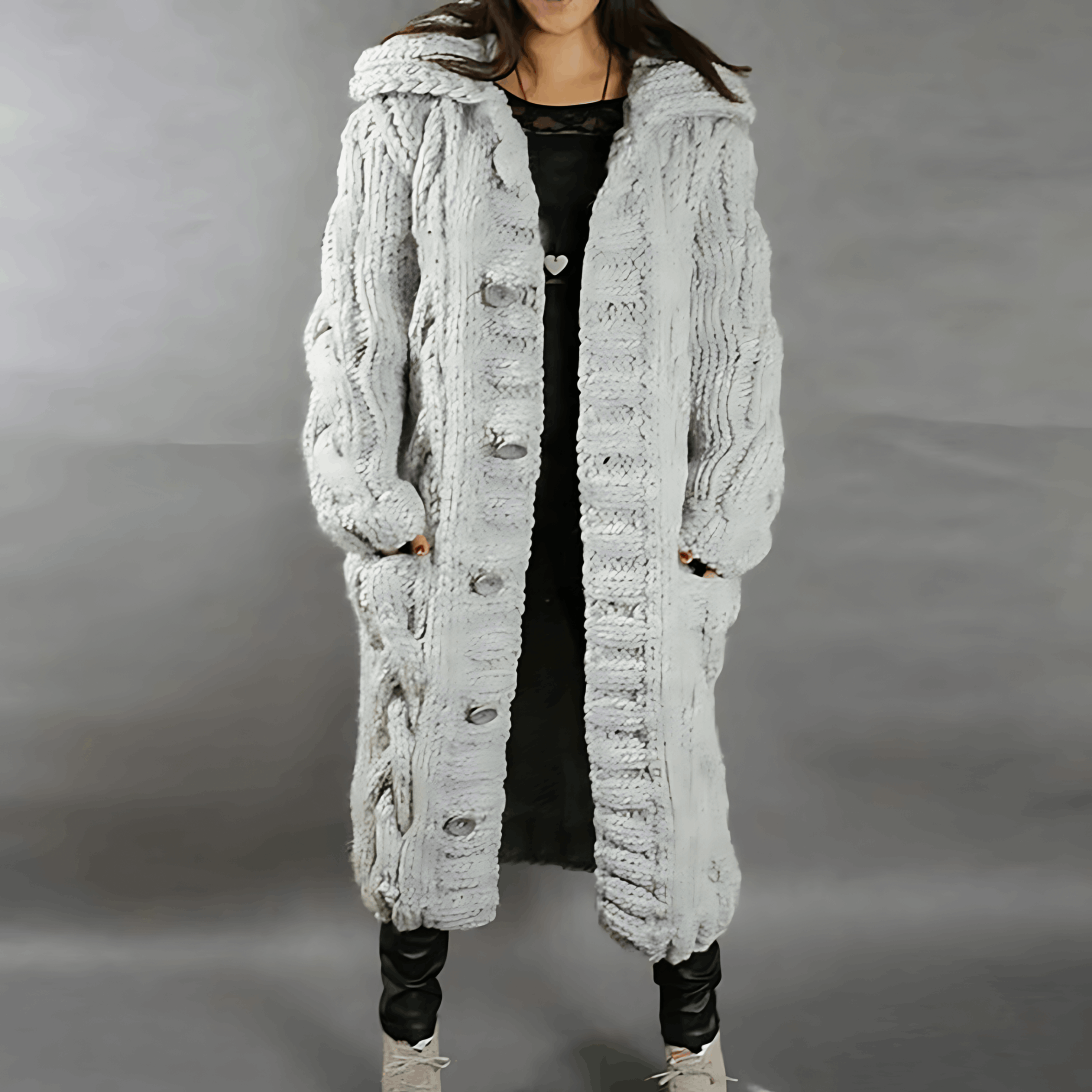 Lindalen - Extra Lange Gebreide Jas in Oversized Pasvorm voor Ultieme Warmte
