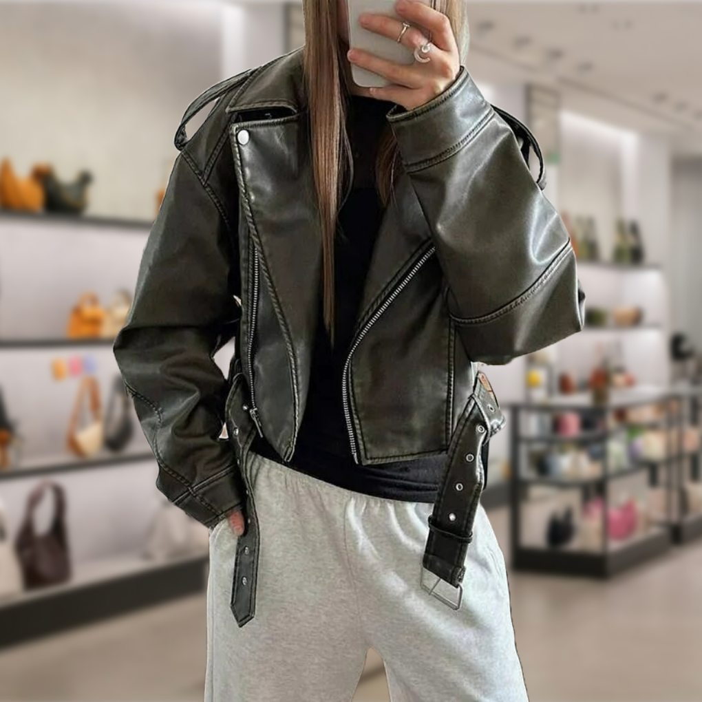 Karina - Elegante Voorjaars Dames Kunstleren Jas | Stijlvolle en Moderne Look
