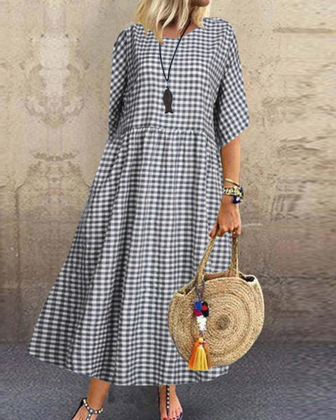 Zomers Midikleed van Linnen