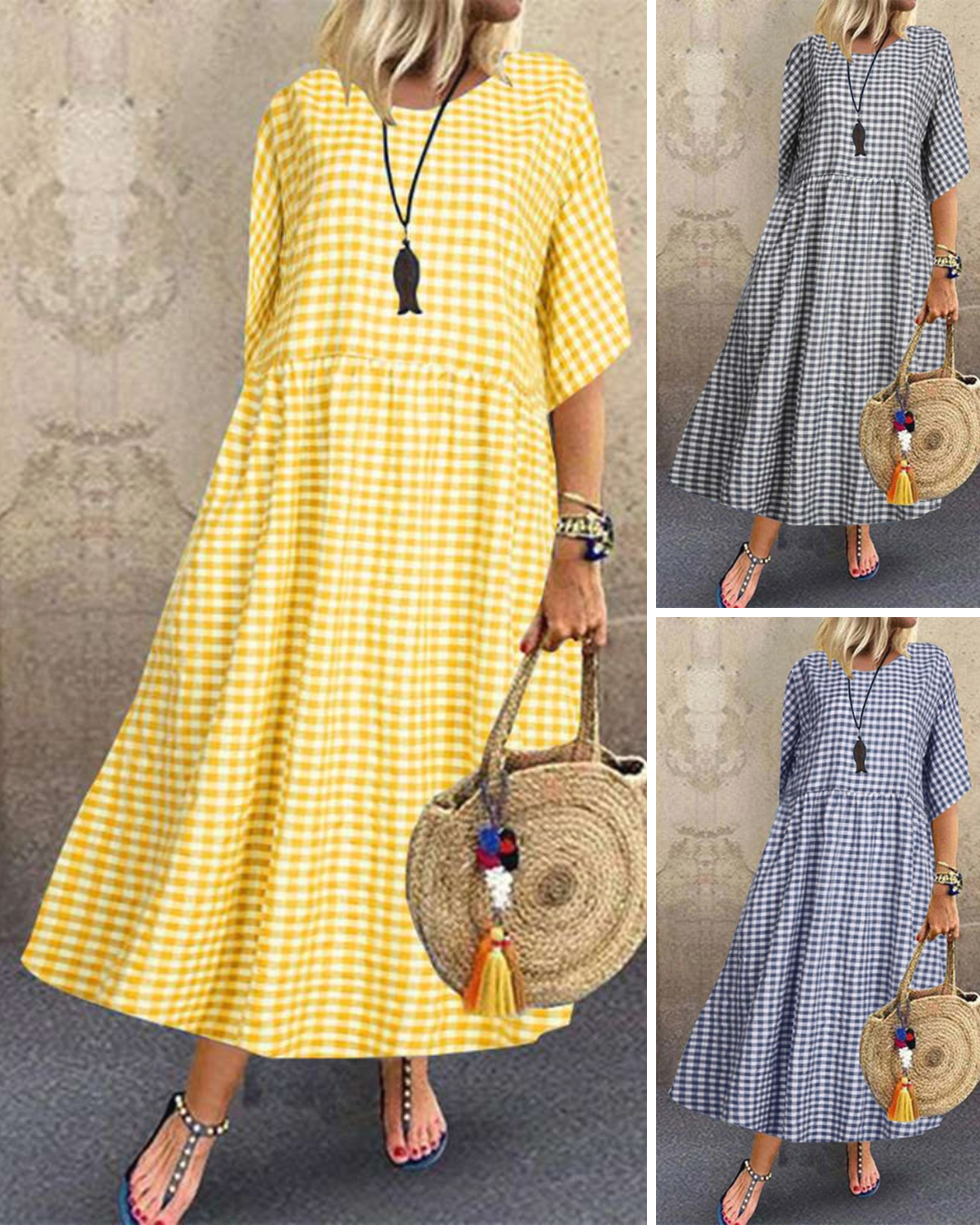 Zomers Midikleed van Linnen