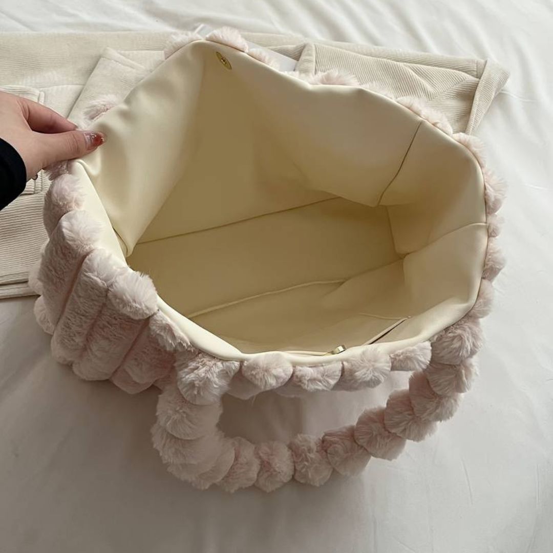 Luna - Pluche Schoudertas van Imitatiebont voor Dames | Stijlvolle en Zachte Handtas