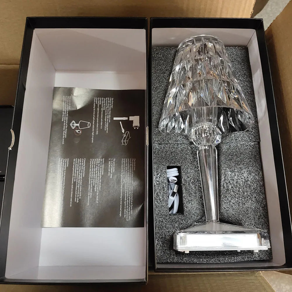 CrystalGlow - Luxe Acryl Kristallen Tafellamp | Elegante Sfeerverlichting