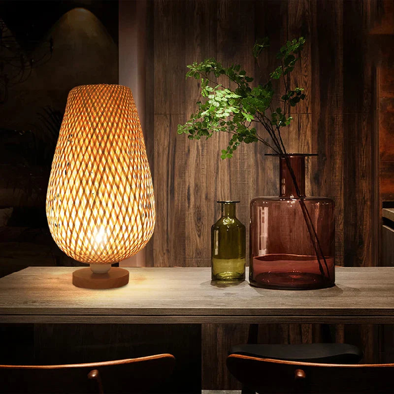 EcoBambooCraft - Vintage Bamboe Handgemaakte Lampen voor Stijlvol Interieur