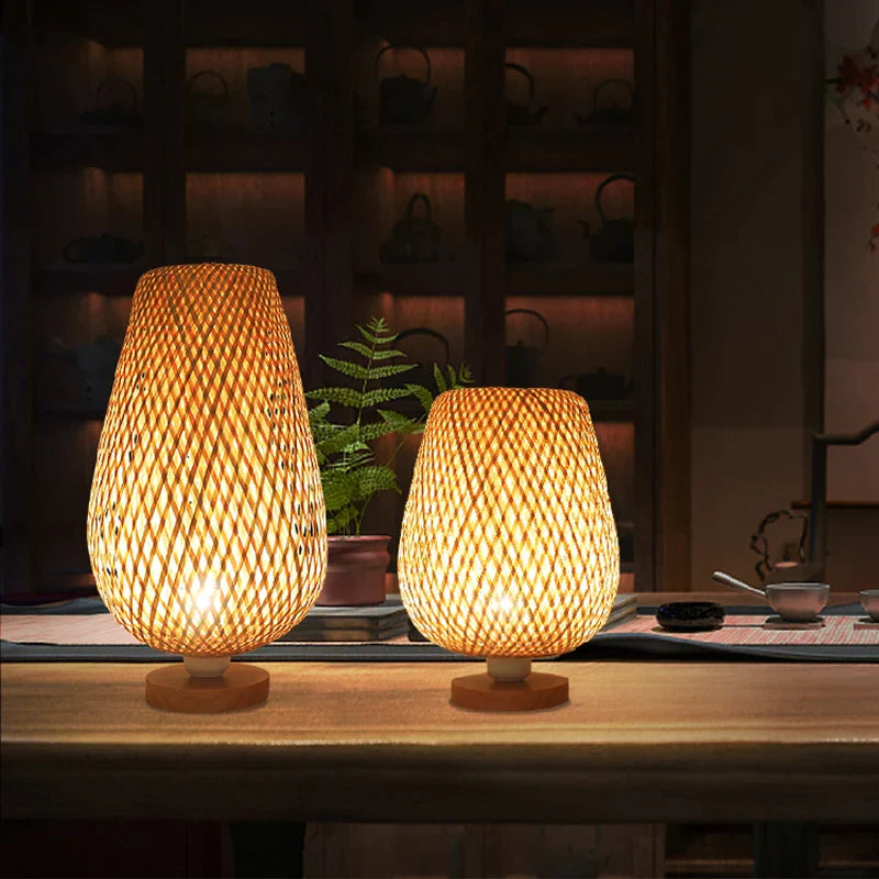 EcoBambooCraft - Vintage Bamboe Handgemaakte Lampen voor Stijlvol Interieur