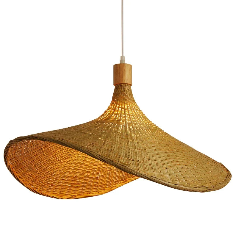 EcoBamboo Hanglamp - Handgemaakte Bamboe Vlechtwerk Lamp voor Eetkamer en Woonkamer