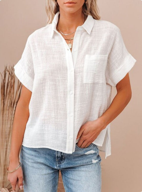 Luchtige Blouse van Katoen en Linnen | Comfortabele en Stijlvolle Dames Blouse voor Zomer en Lente