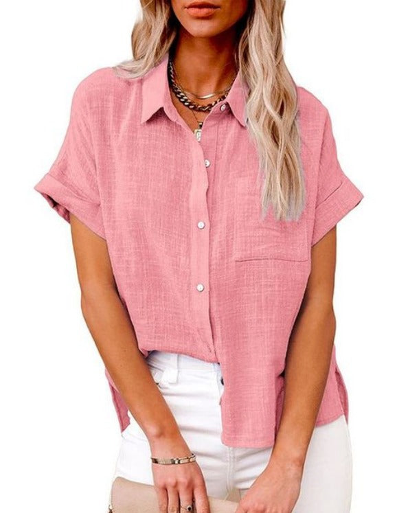 Luchtige Blouse van Katoen en Linnen | Comfortabele en Stijlvolle Dames Blouse voor Zomer en Lente