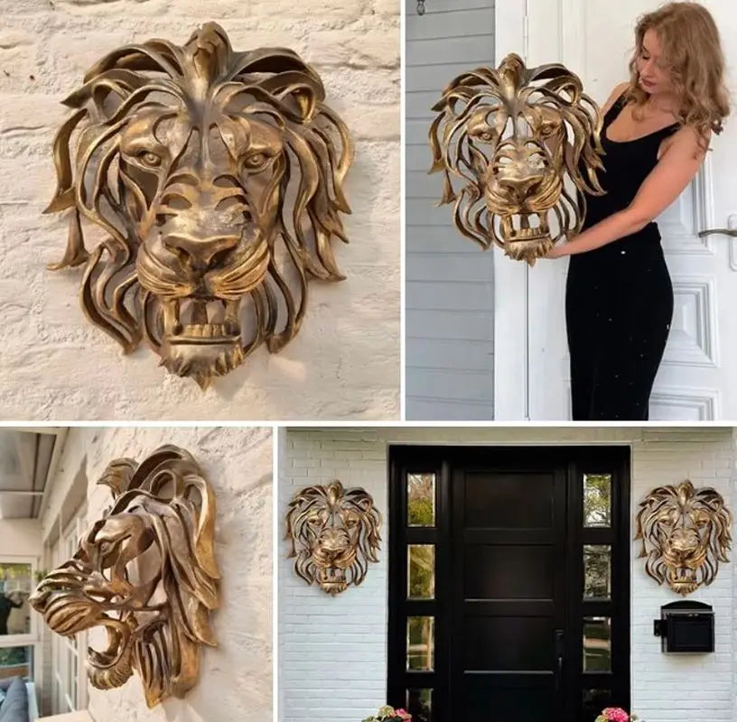 RoyalPride - Leeuwenkop Wandsculptuur | Krachtige Dierenkop Decoratie