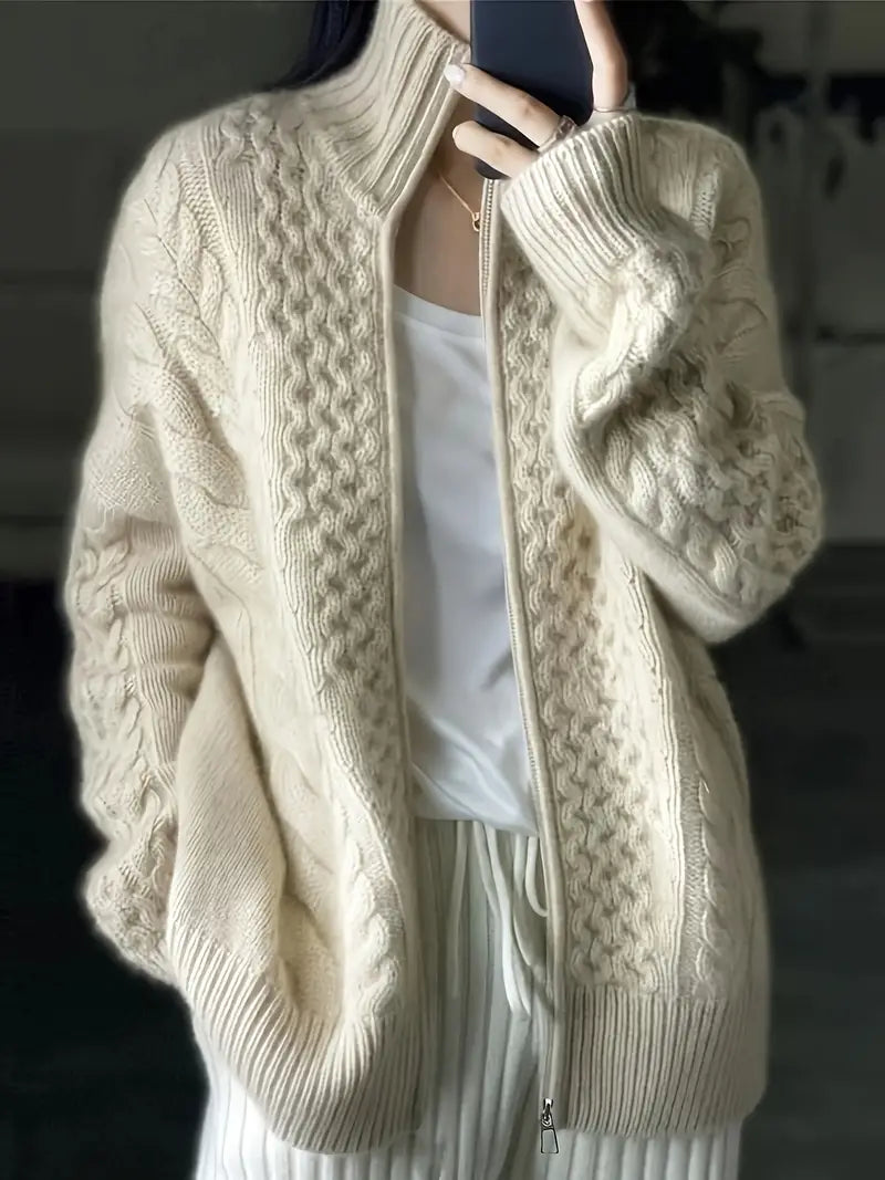 Giselle - Grove Gebreide Ritsvest met Relaxte Pasvorm voor Dames