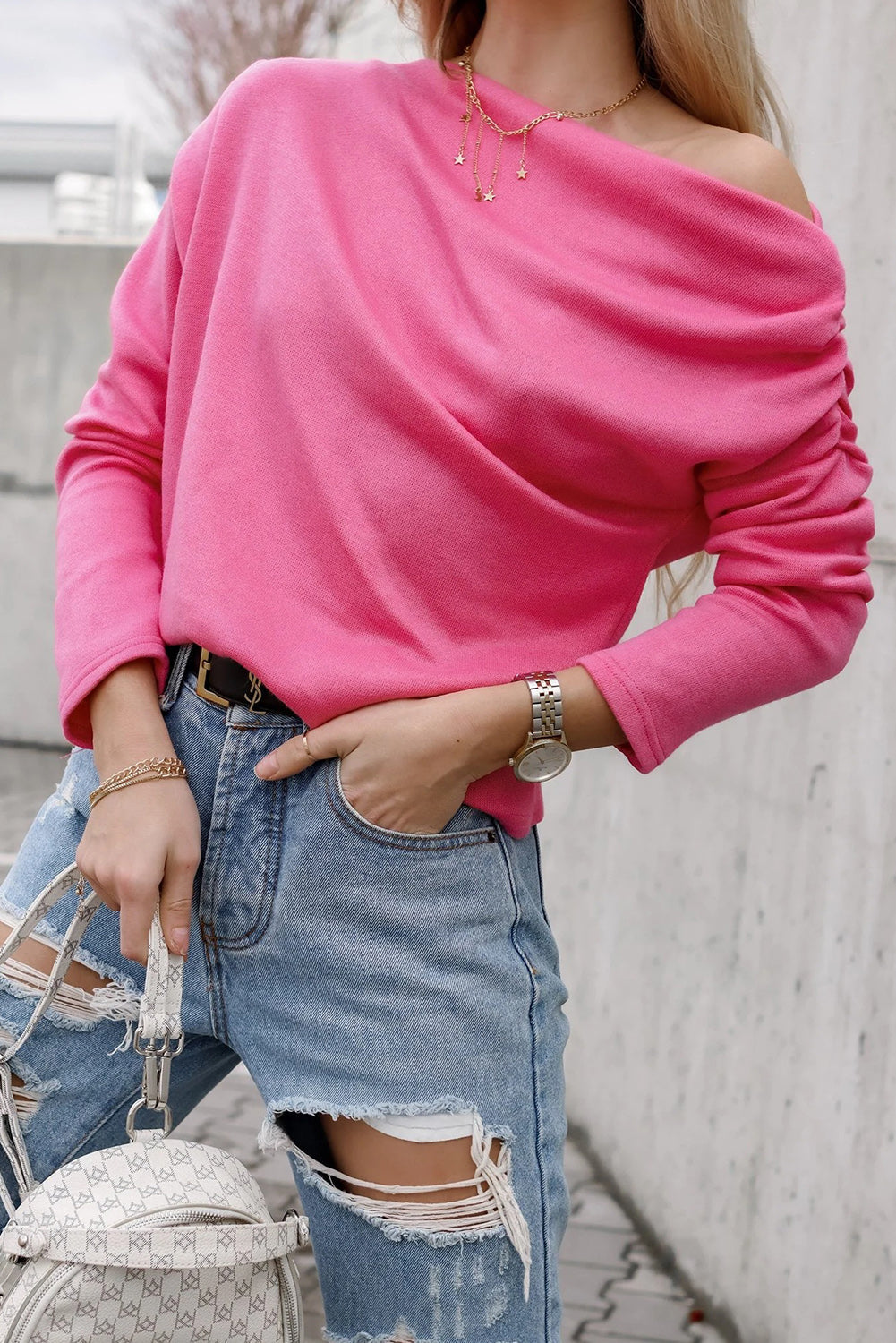 Juliette Asymmetrische Trui met Modieuze Mouwen – Comfort en Stijl voor Dames