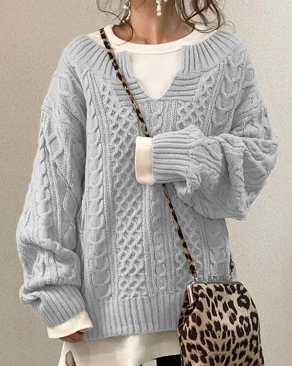 ComfortKnit - Losjes Gebreide Damestrui met Casual Patroon