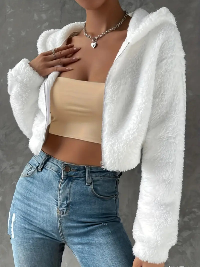 Mariska - Effen Teddy Hoodie met Rits | Comfortabel en Warm voor de Winter