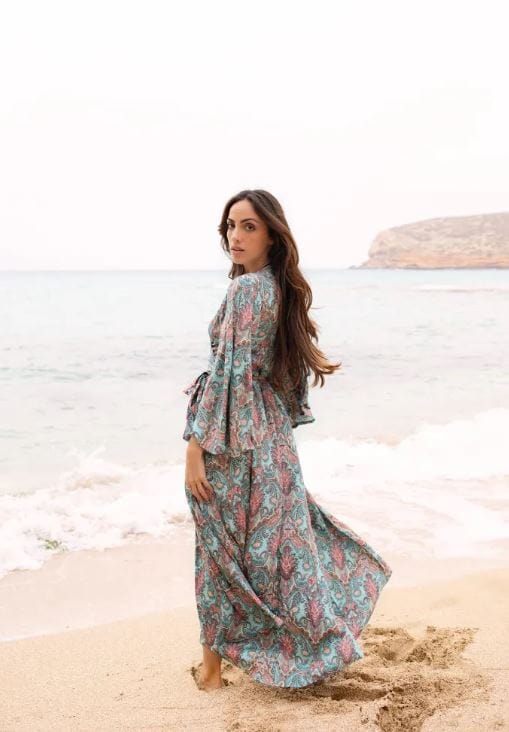 Blauwe Wikkeljurk in Stijl | Elegante Wikkeljurk voor Een Tijdloze Look