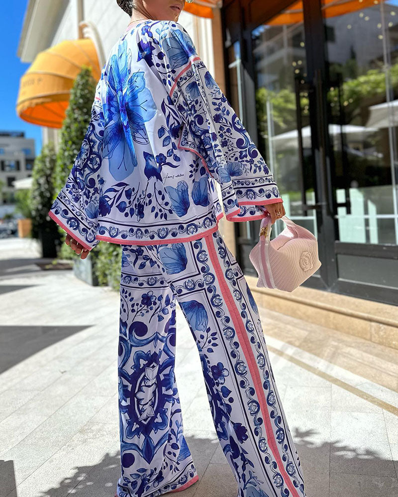 Jana - Tweedelig Set met Bloemenprint voor Dames | Comfortabel en Stijlvol Outfit