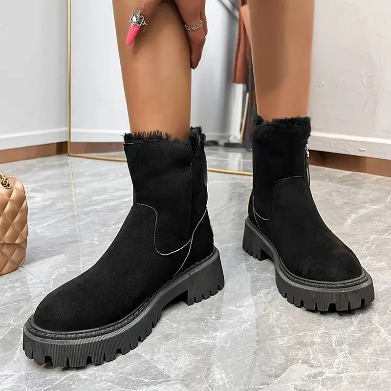 Lars - Warme Winterstiefel met Fleecefutter en Rutschvrije Plateausole | Comfortabele Laarzen voor Dames
