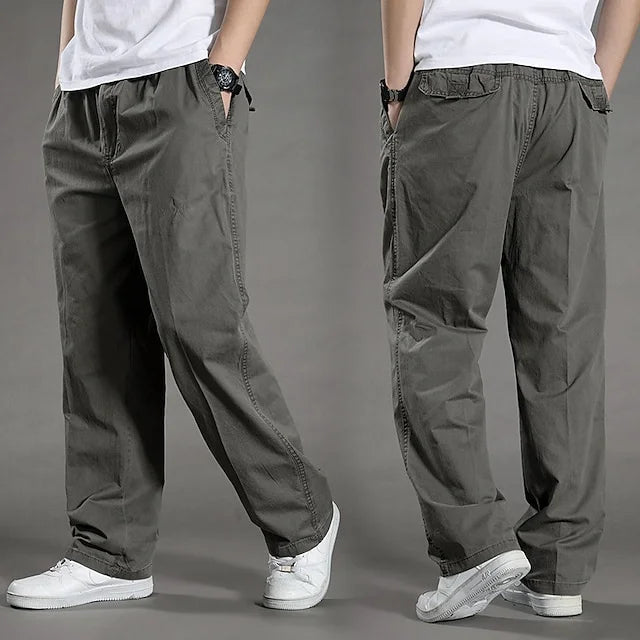 FlexFit Heren Cargo Broek met Elastische Taille - Comfortabele en Rechte Pasvorm
