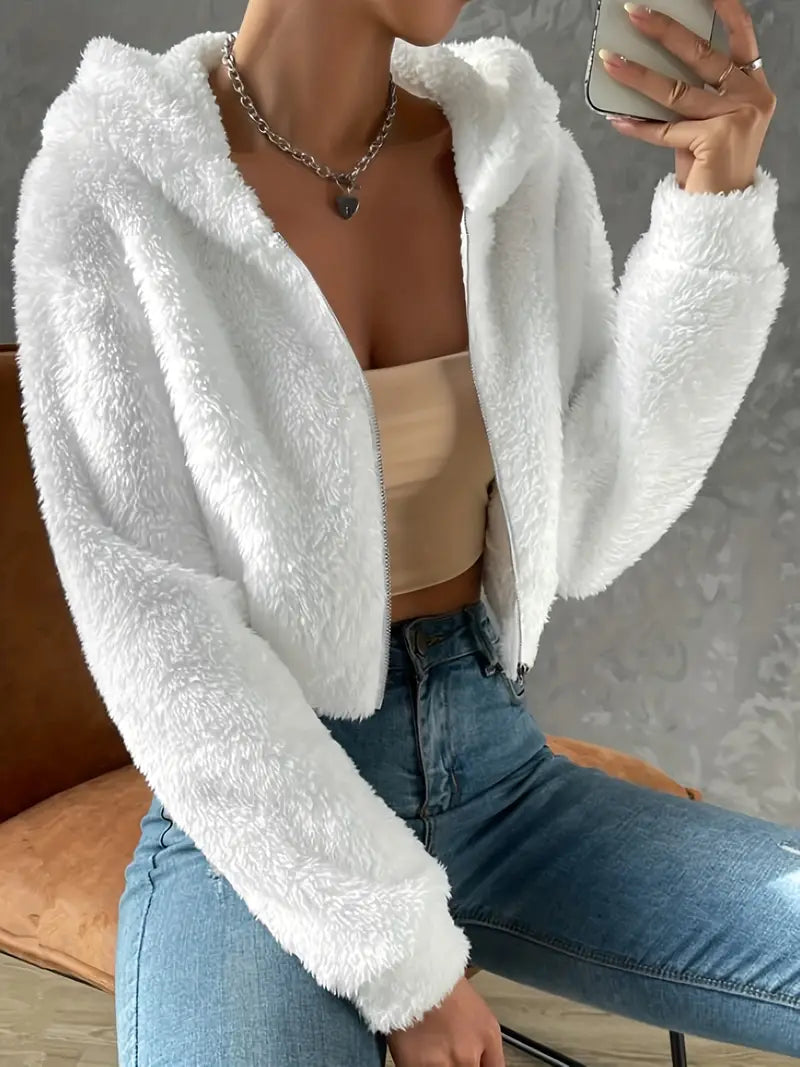 Mariska - Effen Teddy Hoodie met Rits | Comfortabel en Warm voor de Winter