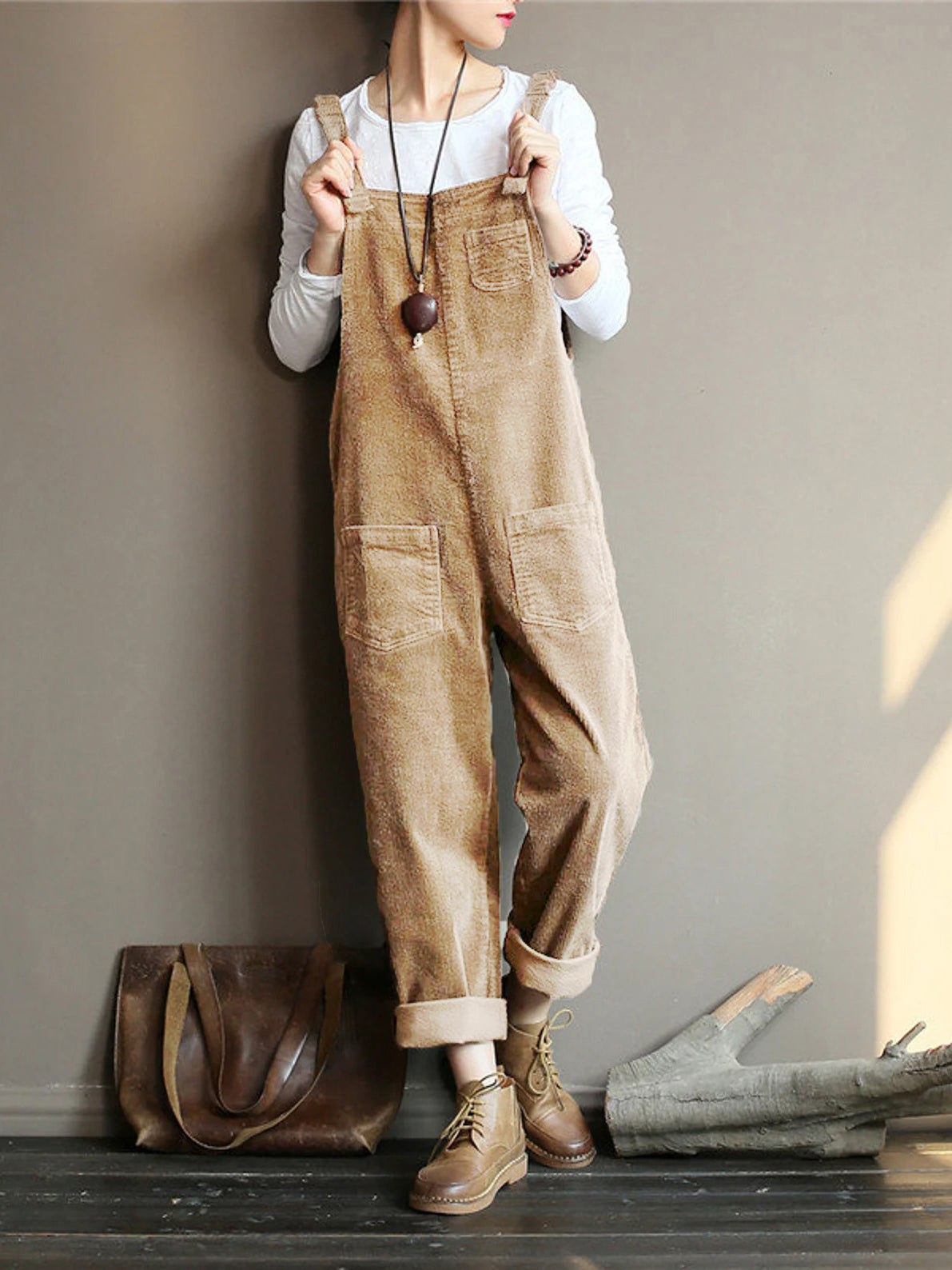 Vintage Velvet Jumpsuit met Wijde Pijpen | Stijlvol en Comfortabel Design