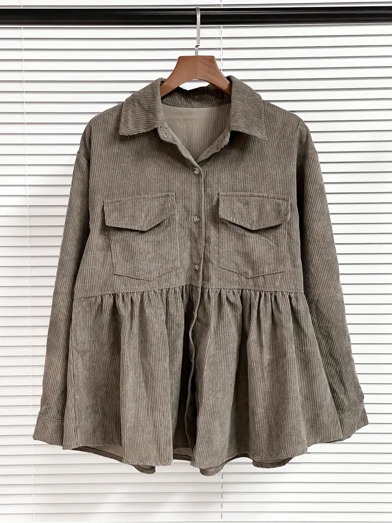 Brittany - Corduroy Jasje met Zakken voor Dames | Stijlvolle en Comfortabele Herfstjas