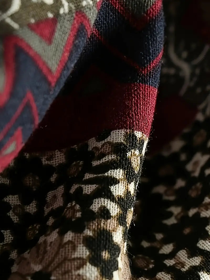 RetroChic - Patchwork Kapuzenjacke voor Dames | Unieke Vintage Stijl