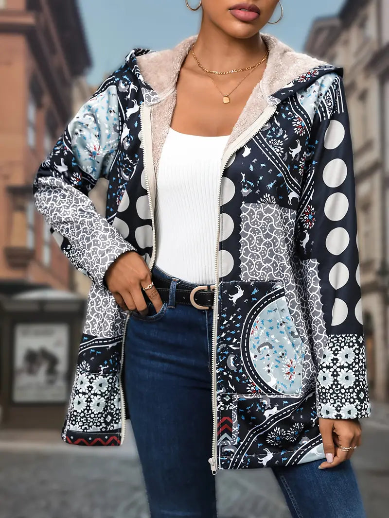 Mila - Vintage Zip-Up Langarmjas voor Damesmode | Comfortabele Retro Stijl