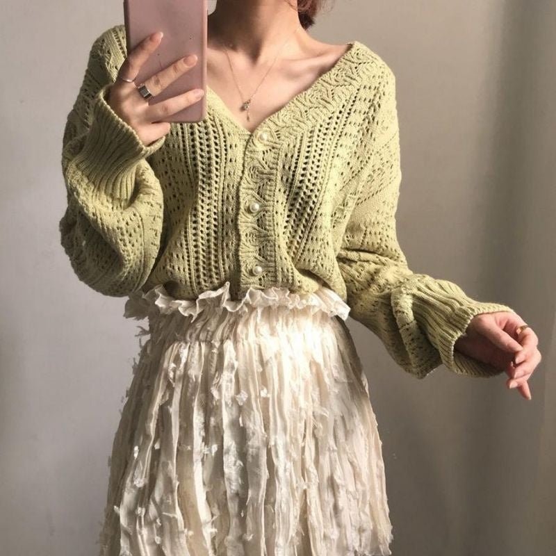 Gebreid Vest met Perlenknopen | Elegante en Stijlvolle Dames Strickjacke voor Alle Seizoenen