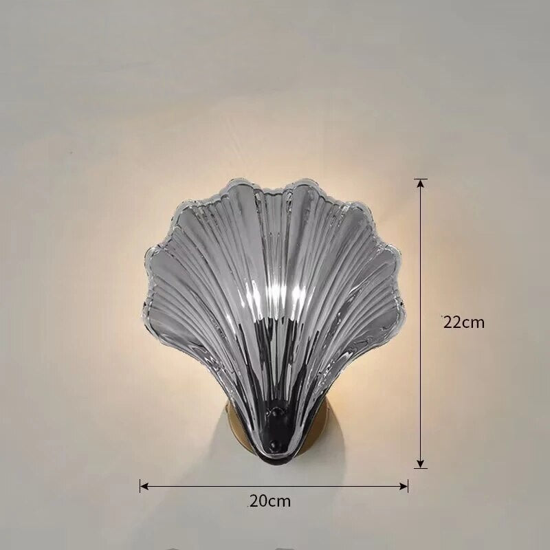 ShellLuxe - Schelpvormige Wandlamp van Glas voor een Elegante Uitstraling