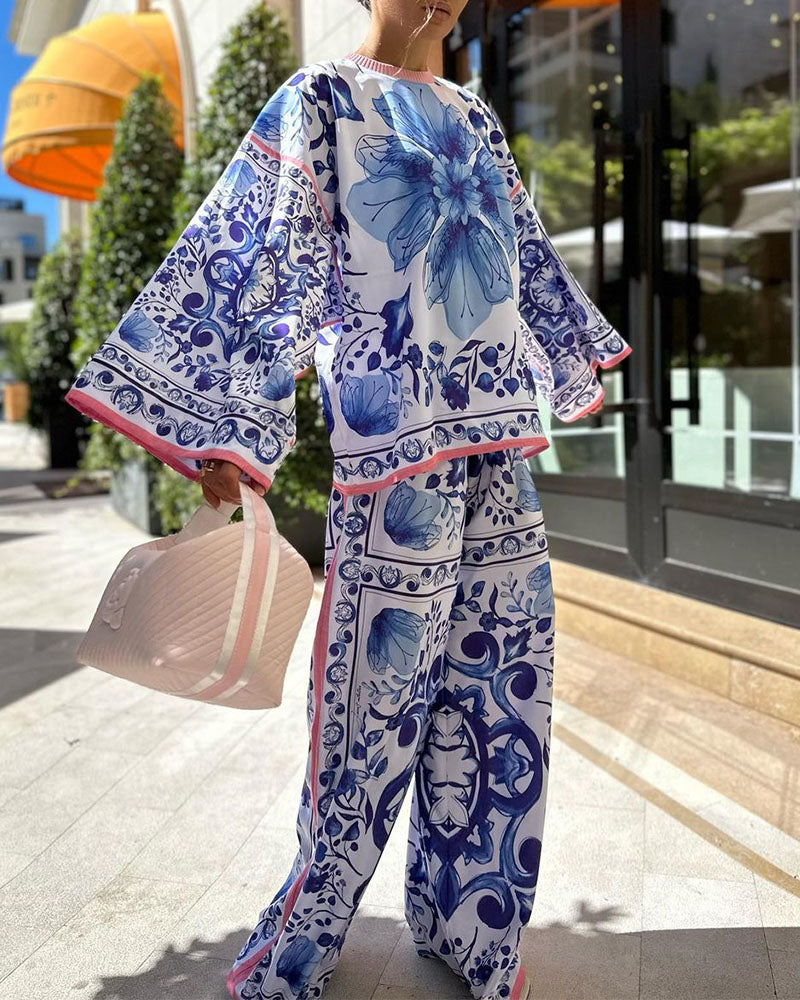 Jana - Tweedelig Set met Bloemenprint voor Dames | Comfortabel en Stijlvol Outfit