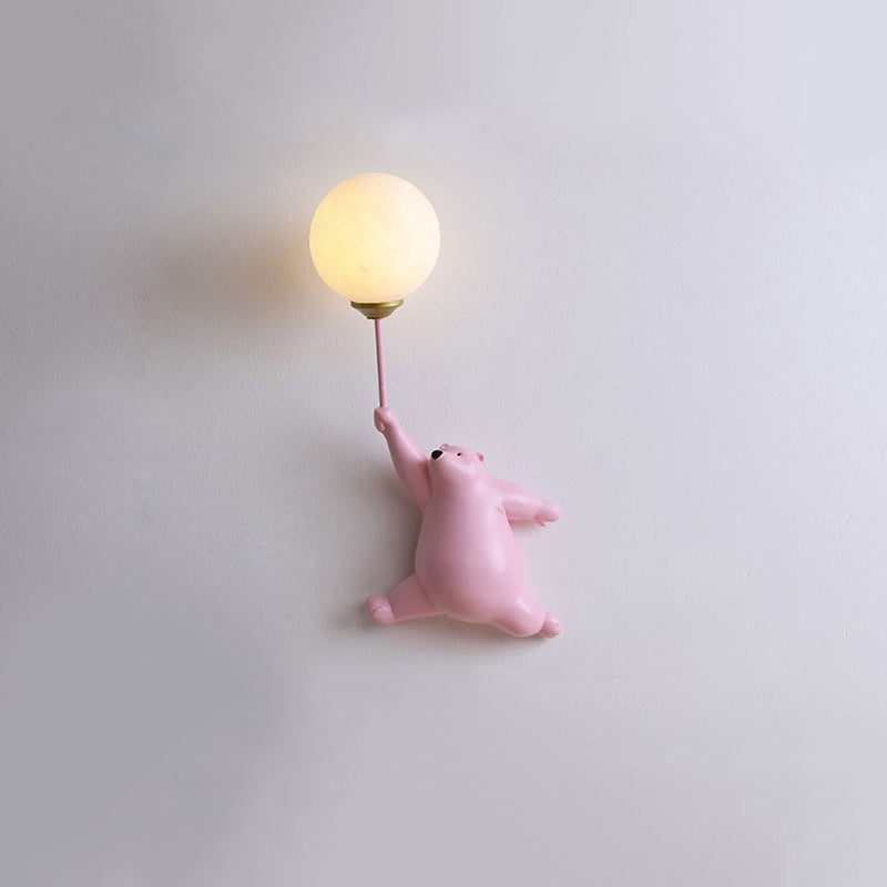 BearBright - LED Wandlamp in Wit/Blauw/Roze | Dierenthema voor Slaap-, Woon- en Kinderkamer