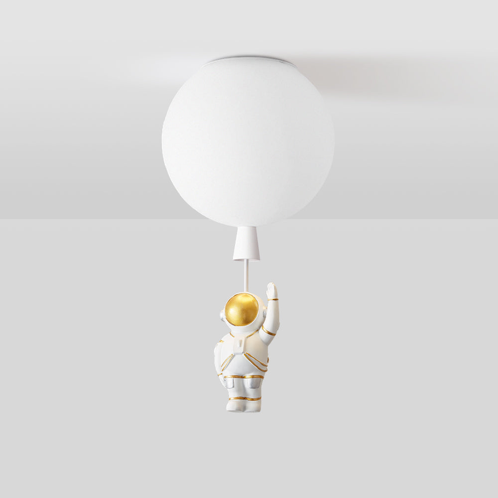 LunarAstral Moderne LED Plafondlamp - Maan en Astronaut Design van Acryl voor Slaapkamer en Kinderkamer