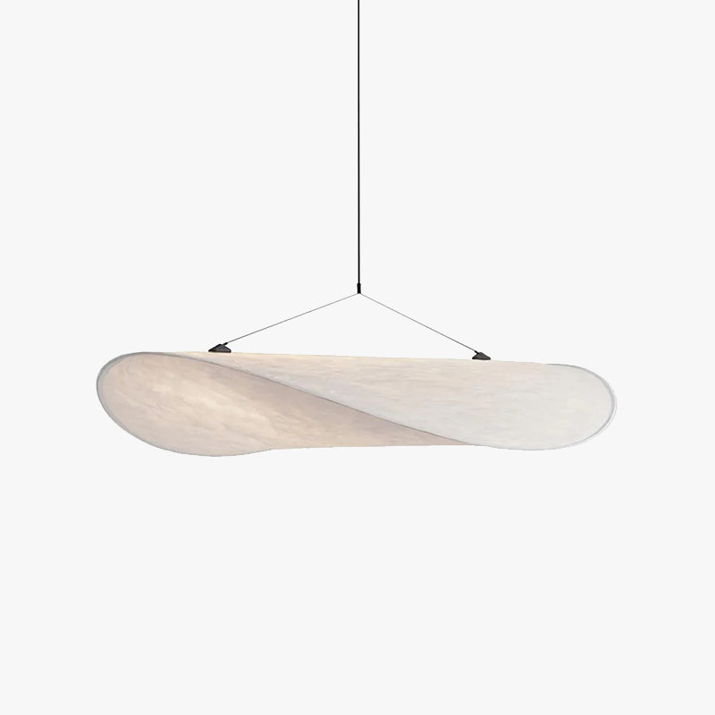 LumiSleek - Moderne LED Hanglamp van Metaal en Kunstzijde in Wit voor de Slaapkamer