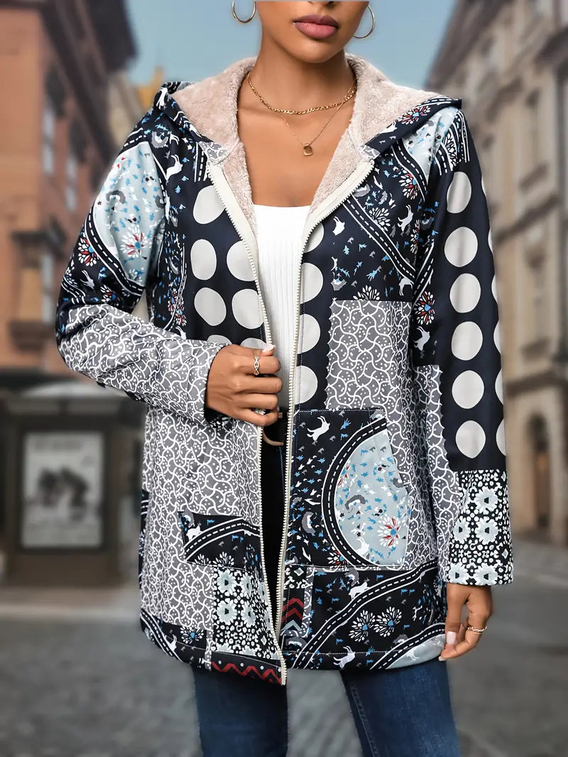 Mila - Vintage Zip-Up Langarmjas voor Damesmode | Comfortabele Retro Stijl