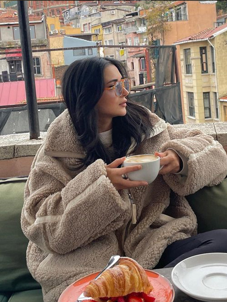 Maeve - Warme Pluchen Jas voor Dames | Comfortabele Winterjas met Stijl