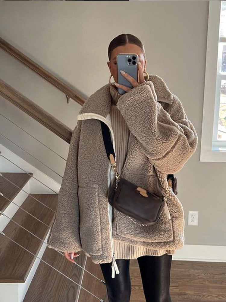 Mara - Stijlvolle en Gezellige Sherpajas van Pluchen Fleece voor Dames