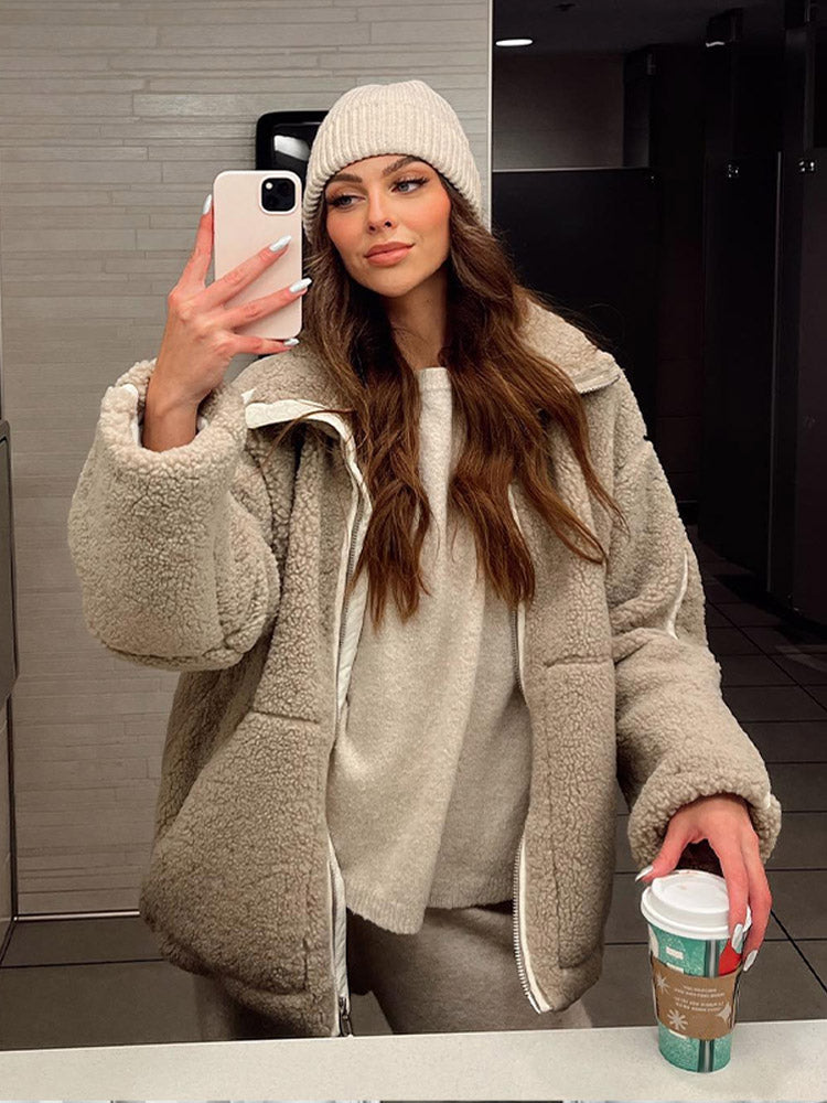 Lena – Warme Teddy Winterjas voor Dames | Comfortabel en Stijlvol