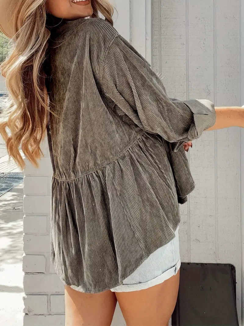 Brittany - Corduroy Jasje met Zakken voor Dames | Stijlvolle en Comfortabele Herfstjas