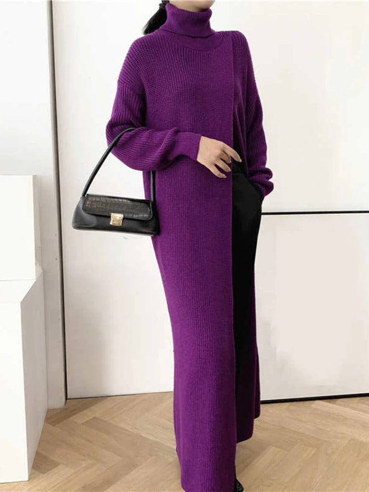 Sanne - Gebreide Trui met Gesplitte Zoom voor Dames