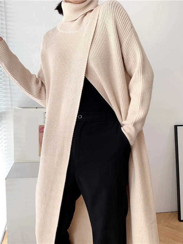 Sanne - Gebreide Trui met Gesplitte Zoom voor Dames