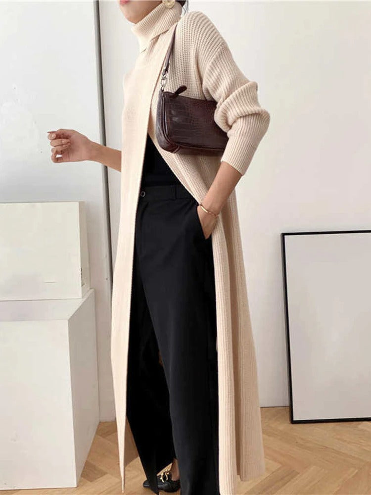 Sanne - Gebreide Trui met Gesplitte Zoom voor Dames