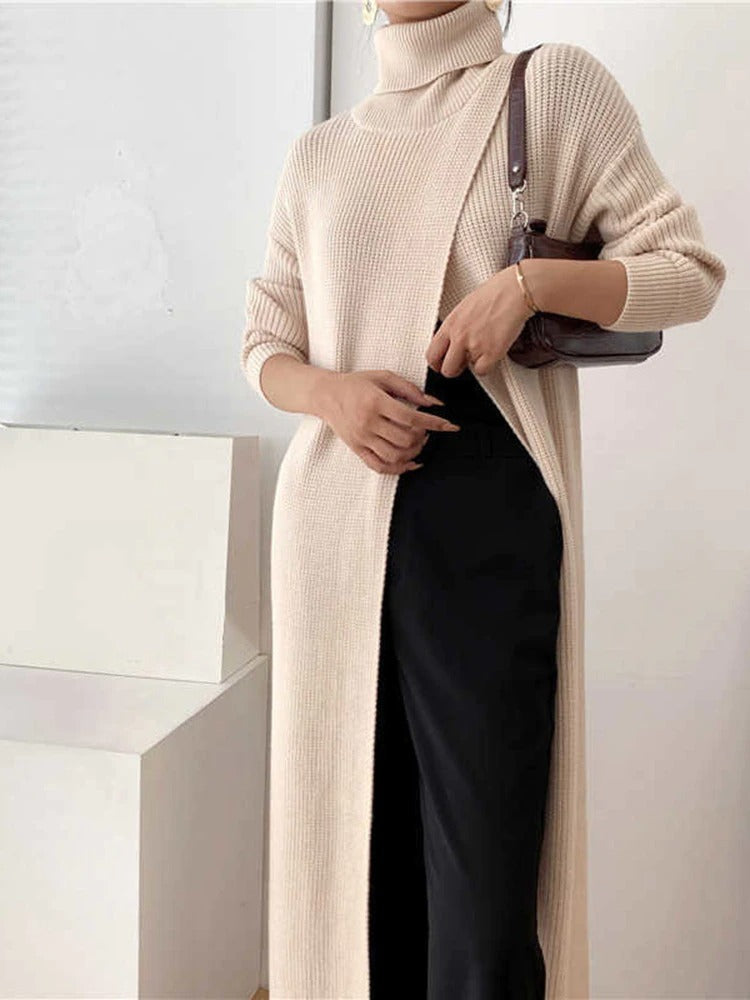 Sanne - Gebreide Trui met Gesplitte Zoom voor Dames