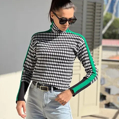 Nina - Gebreide Trui met Hoge Kraag voor Dames